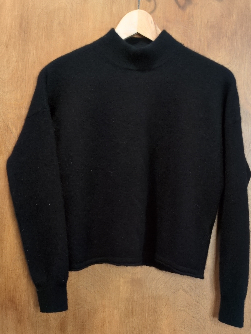 Madewell Cashmere Mock Neck Sweater In Black Size S